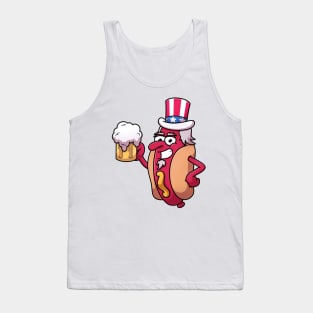 Uncle Sam Hotdog Tank Top